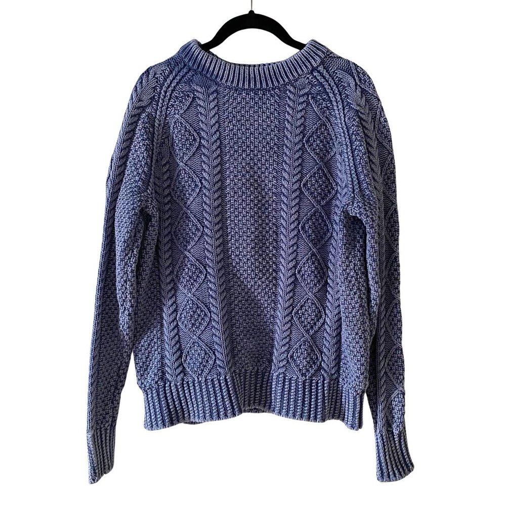 Vintage L.L. Bean Signature Distressed Blue Cable Knit (XS/SM)